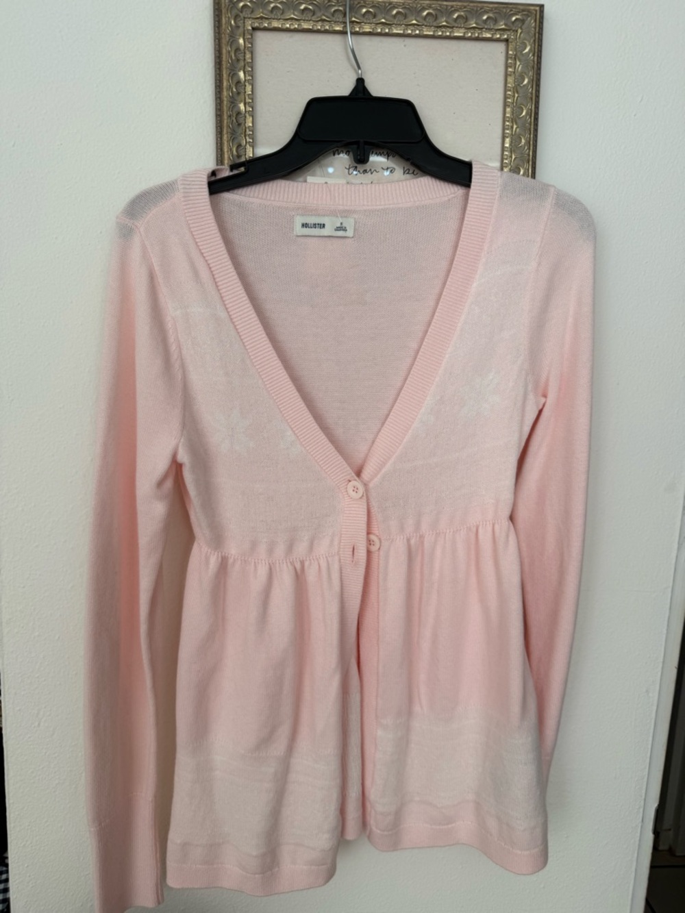 Hollister Soft Pastel Pink V-Neck Button Cardigan
